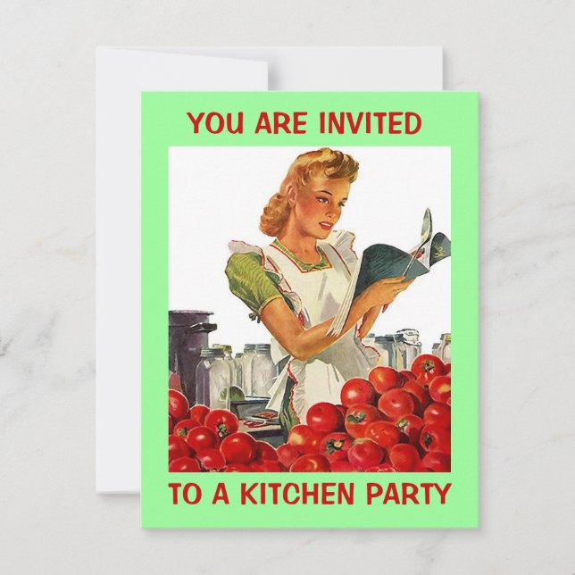 Retro Kitchen Econ Home Canning Party Invitation (Front)