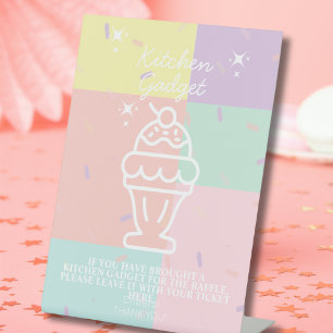 Retro Kitchen Gadget Raffle Pedestal Sign