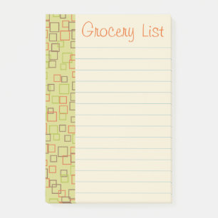 Retro Kitchen Grocery List Post It Notes Gift