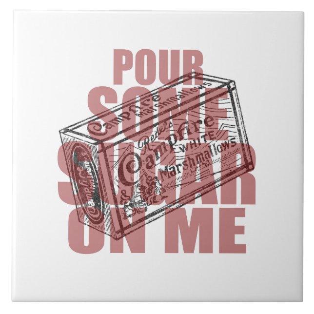 Retro Kitchen Marshmallows | Pour Some Sugar On Me Ceramic Tile (Front)