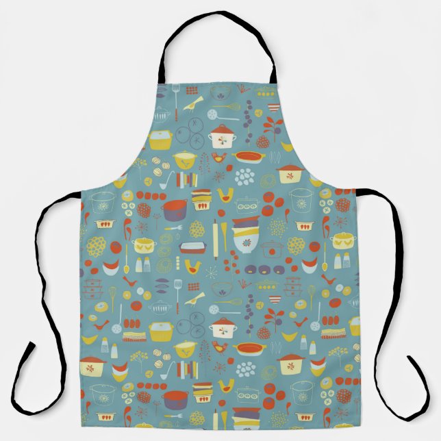 Retro Kitchen Mid century Eames Style Apron (Front)