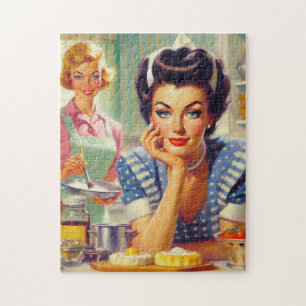 Retro Kitchen Painting Jigsaw Puzzle