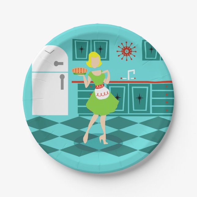 Retro Kitchen Paper Plates (Front)