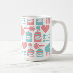 Retro Kitchen Pink & Turquoise & Cupcakes Mug