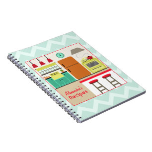 Retro Kitchen & Zig Zag Recipe Notebook