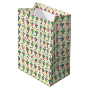 Retro Kite Pattern Medium Gift Bag