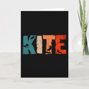 Retro Kite Surfing Design With Kite Silhouette Kit Card