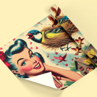 Retro Kitsch 1950s Girl Illustration