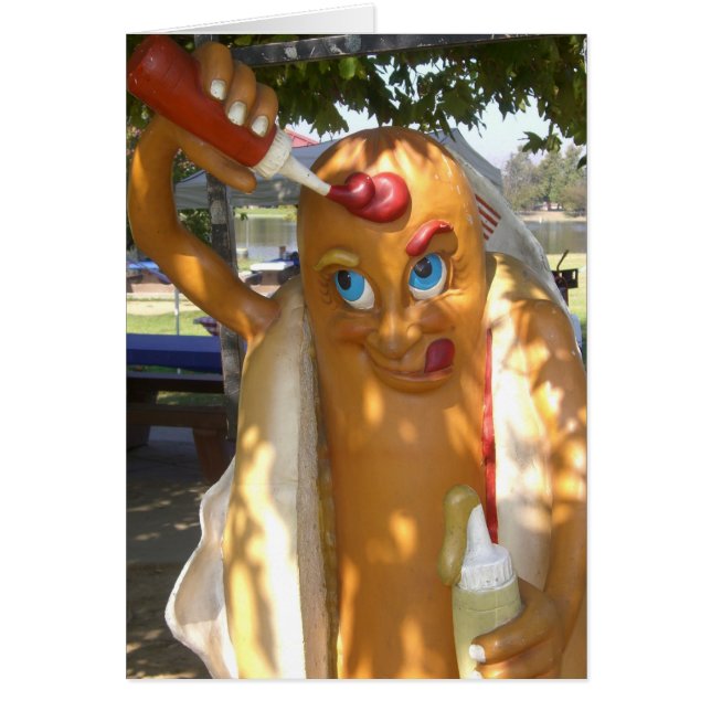 Retro Kitsch Hot Dog Statue (Front)