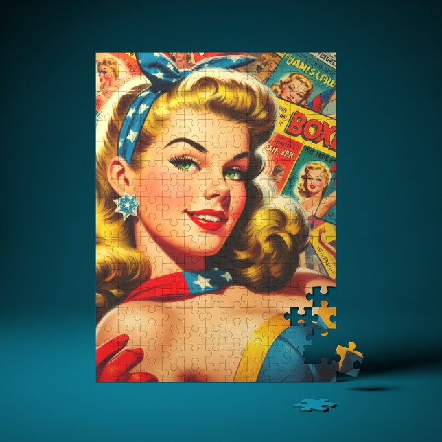 Retro Kitsch Pulp Pinup Collage Jigsaw Puzzle (Creator Uploaded)