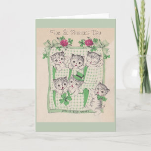 Retro Kittens St. Patrick's Day Greeting Card