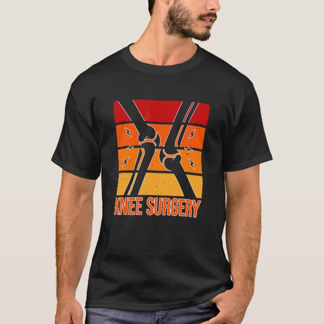 Retro Knee Surgery Post Knee Replacement Recovery  T-Shirt (Front)