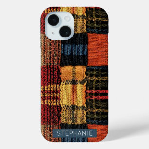 Retro Knit Patchwork - Cosy Autumn Boho Vintage iPhone 15 Case