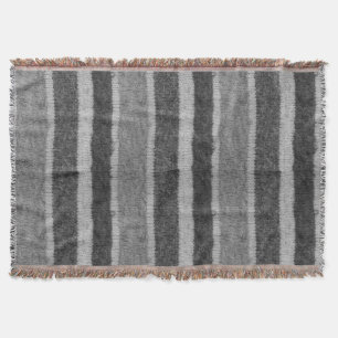 retro knitted black and white stripes pattern throw blanket