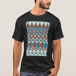 Retro Knitting Crocheting  Ethnic Abstract Pixel A T-Shirt