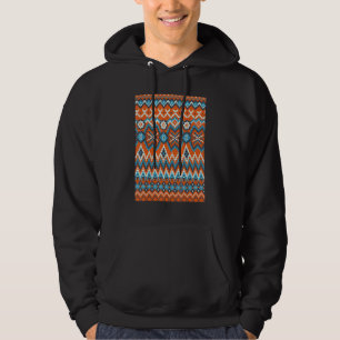 Retro Knitting Crocheting  Ethnic Pixel Knitter Hoodie