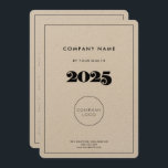 Retro kraft 2025 calendar corporate business holiday card<br><div class="desc">A modern and simple holiday card with a practical 2025 calendar,  to customize with your company info and logo,  perfect as a holiday promotional item.</div>