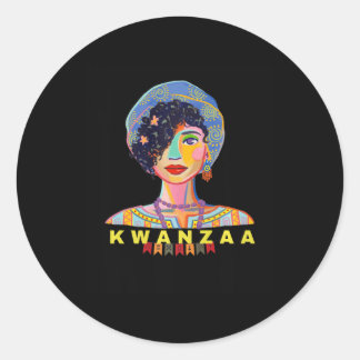 Retro Kwanzaa Africa Classic Round Sticker