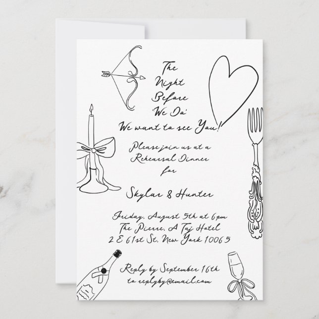 Retro La Dolce Vita Wedding Rehearsal Dinner Invitation (Front)