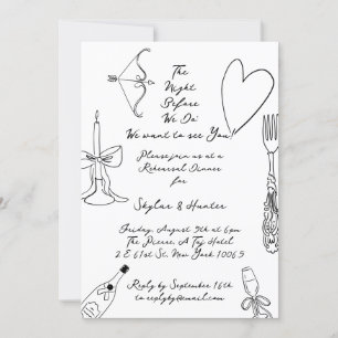 Retro La Dolce Vita Wedding Rehearsal Dinner Invitation