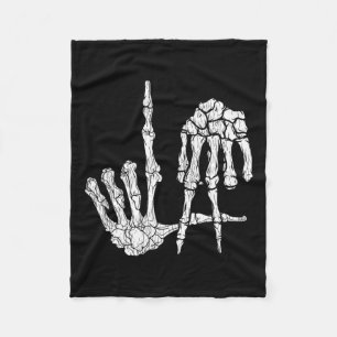 Retro La Hands Skeleton Los Angeles Hand Sign Hall Fleece Blanket