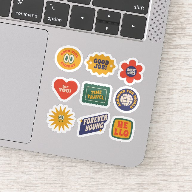 Retro label sticker set (Detail)