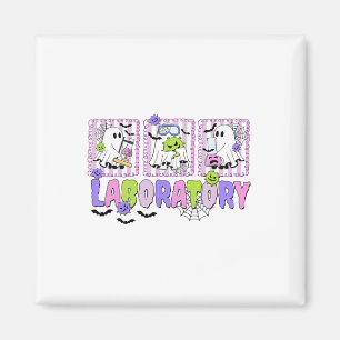 Retro Laboratory Halloween Ghost Lab Tech Medical Magnet
