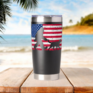 Retro Labrador Retriever 4th of July American Flag Insulated Tumbler