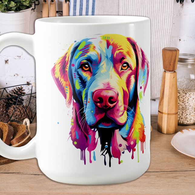Retro Labrador Retriever Pop Art Colourful Dog Coffee Mug (Creator Uploaded)