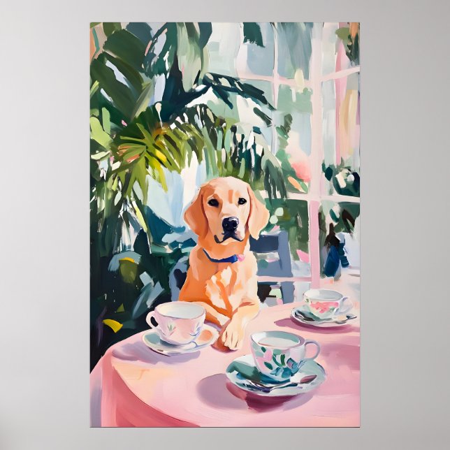 Retro Labrador Retriever Poster, Labrador Poster (Front)