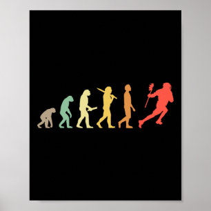 Retro Lacrosse Evolution Gift For Lacrosse Players Poster
