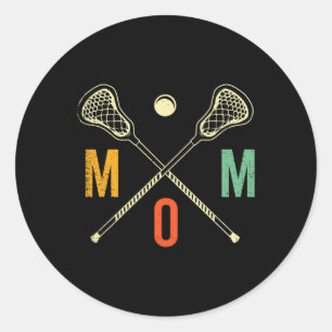 Retro Lacrosse Mum Lax Mum Lax Player Team Sports  Classic Round Sticker