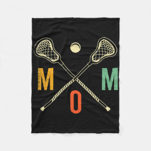 Retro Lacrosse Mum Lax Mum Lax Player Team Sports Fleece Blanket