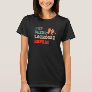 Retro Lacrosse Player Eat Sleep Lacrosse Repeat T-Shirt