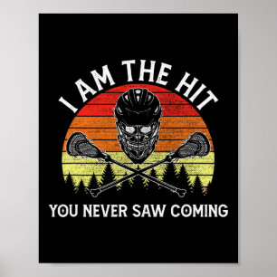 Retro Lacrosse Player Lax Coach Goalie Ball Sport Poster