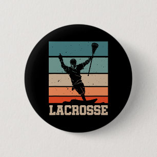 Retro Lacrosse Player Lax Stick Lacrosse Team  6 Cm Round Badge