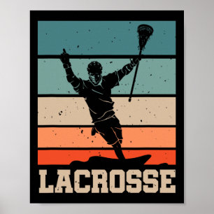 Retro Lacrosse Player Lax Stick Lacrosse Team Poster