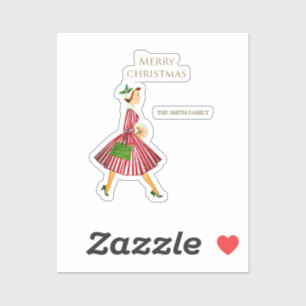 Retro lady and christmas