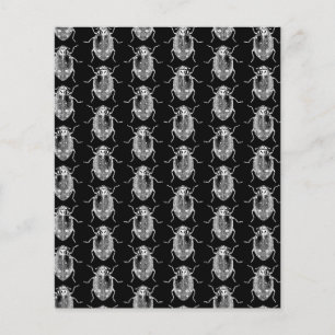 Retro Ladybug Art Print Pattern Ladybugs on Black