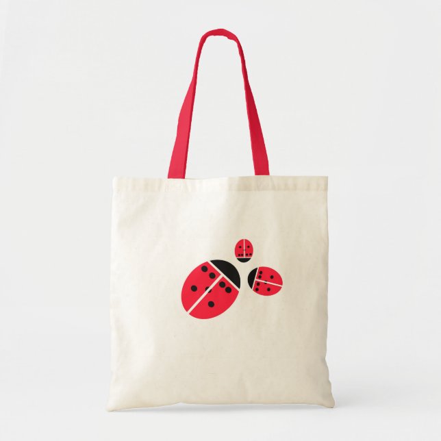retro ladybug family tote bag (Front)