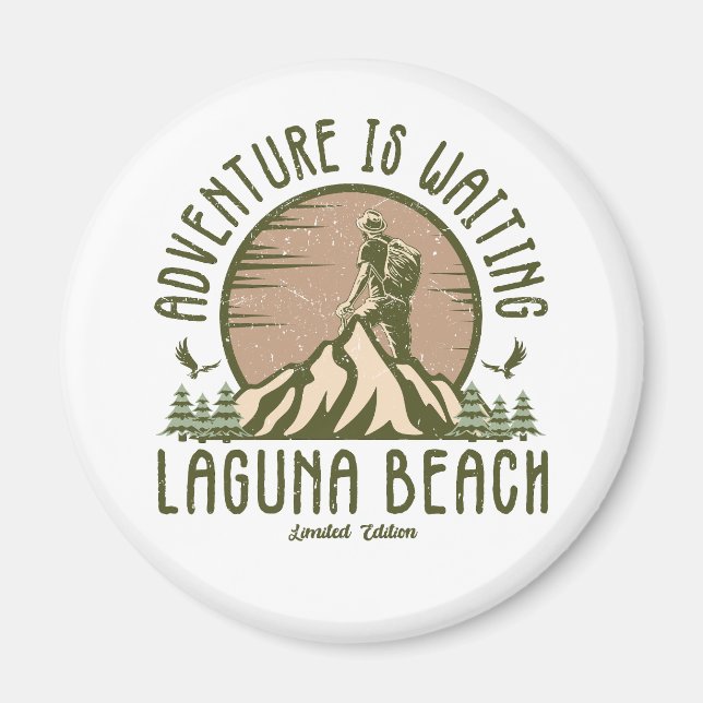 Retro Laguna Beach Hike  Magnet (Front)