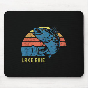 Retro Lake Erie Walleye Fishing Shirt Lake Erie So Mouse Pad