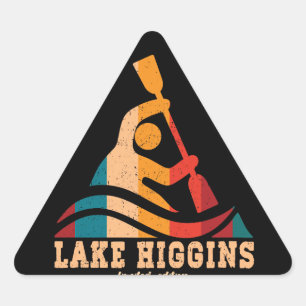 Retro Lake Higgins Kayaking Triangle Sticker