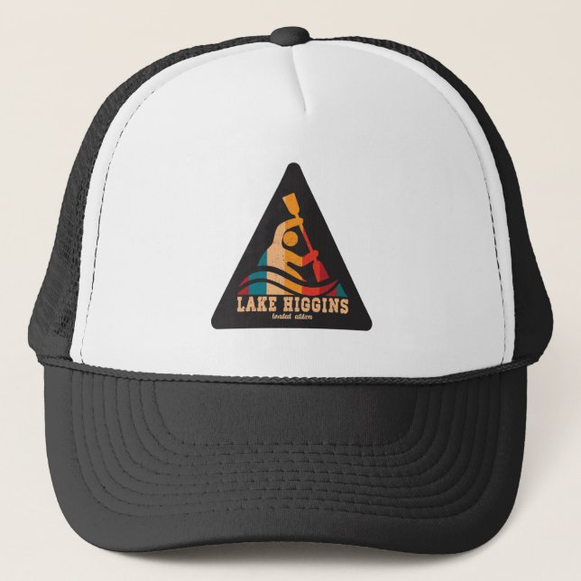 Retro Lake Higgins Kayaking Trucker Hat (Front)