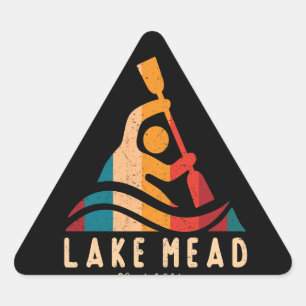 Retro Lake Mead Kayaking Triangle Sticker