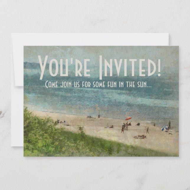 Retro Lake Michigan Beach Party Invitation (Front)