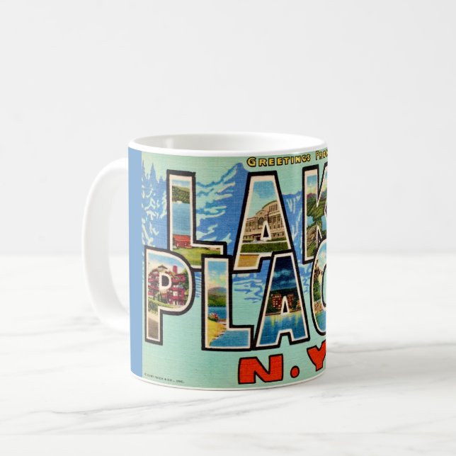 Retro Lake Placid NY Mug  (Front Left)