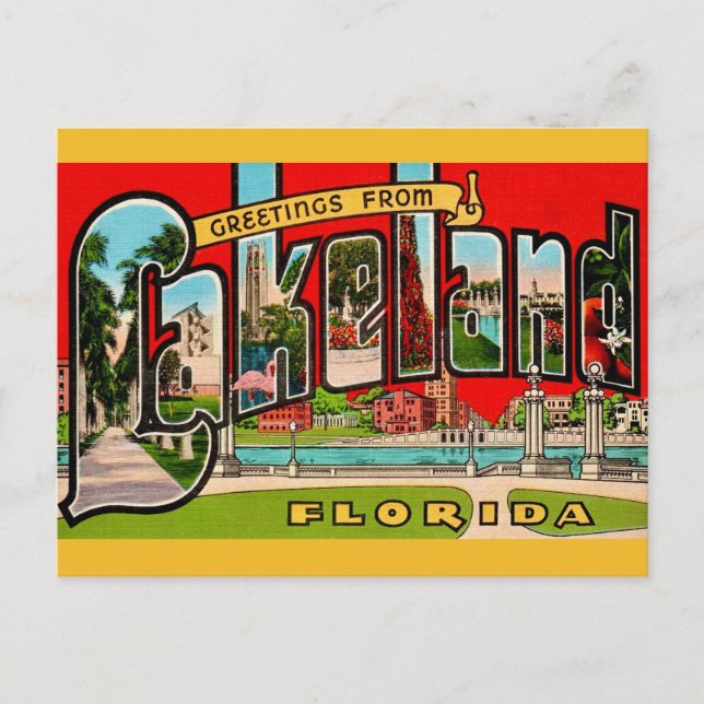 Retro Lakeland Florida Postcard (Front)
