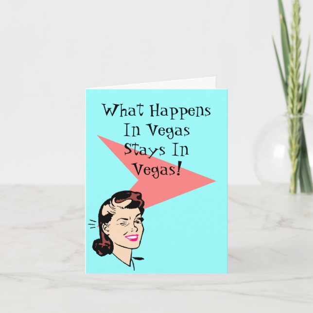 Retro Las Vegas Fun Wink Cards What happens stays (Front)