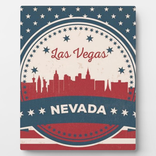 Retro Las Vegas Skyline Plaque (Front)